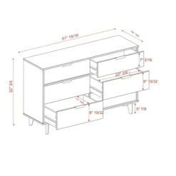 Mid-Century Modern Groove Wood 6 Drawer Dresser - Saracina Home -Furniture Outlet Store GUEST 00517b78 51c3 4bd6 b25d 1b4df6d40b7d