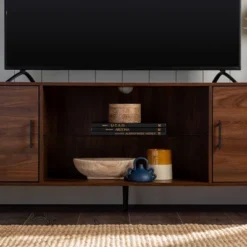 2 Door Mid-Century Modern Wood Storage TV Stand For TVs Up To 80" - Saracina Home -Furniture Outlet Store GUEST 0c083b88 b4b8 4267 89b0 b99f64195a36