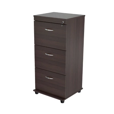 40.16" 3 Drawer Locking File Cabinet Espresso - Inval 8 40.16" 3 Drawer Locking File Cabinet Espresso - Inval - Image 8