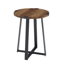 Wrightson Urban Industrial Faux Wrap Leg Round Side Table - Saracina Home -Furniture Outlet Store GUEST 10a274df fdc1 4838 a26b e97de3166e26