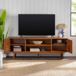 Solid Wood Mid-Century Modern TV Stand For TVs Up To 80" - Saracina Home 20 Solid Wood Mid-Century Modern TV Stand For TVs Up To 80" - Saracina Home -Furniture Outlet Store GUEST 13d172c2 7522 436c b47e 043357d4492b