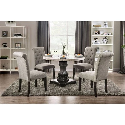 Buckley Round Dining Table White/Black - HOMES: Inside + Out 4 Buckley Round Dining Table White/Black - HOMES: Inside + Out - Image 4