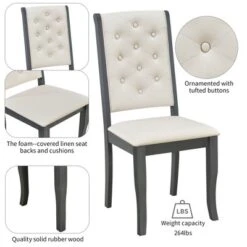 6 PCS Retro Dining Set With Unique-designed Table And Upholstered Chair-ModernLuxe 15 6 PCS Retro Dining Set With Unique-designed Table And Upholstered Chair-ModernLuxe -Furniture Outlet Store GUEST 18007a98 7761 4a30 a9ee 913421e58038