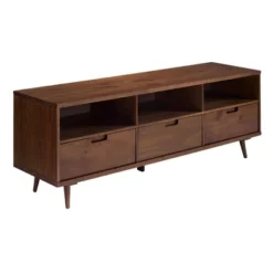 Cara 3 Drawer Mid-Century Modern 3 Drawer TV Stand For TVs Up To 80" - Saracina Home -Furniture Outlet Store GUEST 1a0f755d 5887 444d b17e bc0a5160126c