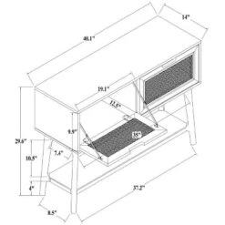 Wood & Cane Console Table With Pull-Down Drawers - Hearth & Hand™ With Magnolia -Furniture Outlet Store GUEST 1b81a3a0 42a0 432a 9648 58b763486f6c