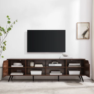 Mid-Century Modern Wide Storage TV Stand For TVs Up To 80" - Saracina Home 5 Mid-Century Modern Wide Storage TV Stand For TVs Up To 80" - Saracina Home - Image 5