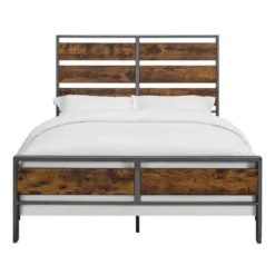 Queen Urban Chic Metal And Wood Plank Bed Brown - Saracina Home -Furniture Outlet Store GUEST 1edbf943 9085 4030 9489 6c7babf0e6c6