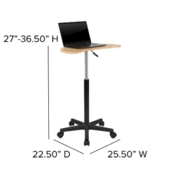 Emma And Oliver Sit To Stand Mobile Laptop Computer Desk - Portable Rolling Standing Desk -Furniture Outlet Store GUEST 21dca0bb c338 4943 8c27 76e8aee91140
