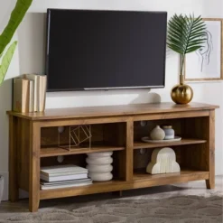 Transitional 4 Cubby Wood Open Storage TV Stand For TVs Up To 65"- Saracina Home 25 Transitional 4 Cubby Wood Open Storage TV Stand For TVs Up To 65"- Saracina Home -Furniture Outlet Store GUEST 25f3cc78 c68c 409d ba33 6e1083087415