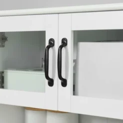 HOMCOM Freestanding Kitchen Pantry, 4-Door Buffet Cabinet With Hutch, Coffee Bar With Adjustable Shelves, 63.5 Inches, White 9 HOMCOM Freestanding Kitchen Pantry, 4-Door Buffet Cabinet With Hutch, Coffee Bar With Adjustable Shelves, 63.5 Inches, White -Furniture Outlet Store GUEST 280f6d6f 7549 46dc 9872 58e221f9506c