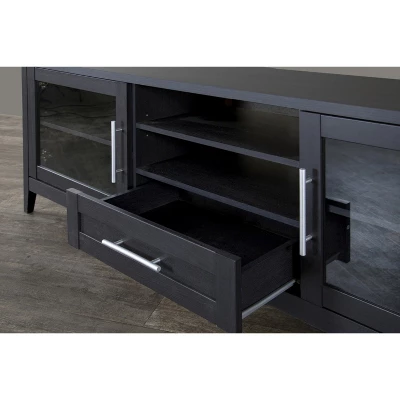 Espresso Finished 1 Drawer TV Stand For TVs Up To 70" Dark Brown - Baxton Studio 4 Espresso Finished 1 Drawer TV Stand For TVs Up To 70" Dark Brown - Baxton Studio - Image 4