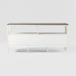 Farmhouse 3 Drawer Wood TV Stand For TVs Up To 65" - Saracina Home -Furniture Outlet Store GUEST 28f76feb 3b1e 4490 93aa fbbe5dcd3f6f