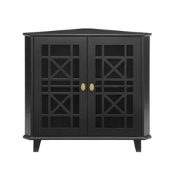 2 Door Corner Accent Cabinet With Fretwork Doors - Saracina Home 15 2 Door Corner Accent Cabinet With Fretwork Doors - Saracina Home -Furniture Outlet Store GUEST 28fe5556 fd13 4741 9522 8e0abe2af5bd