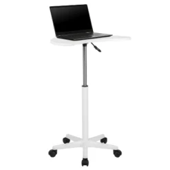 Emma And Oliver Sit To Stand Mobile Laptop Computer Desk - Portable Rolling Standing Desk -Furniture Outlet Store GUEST 2982e1f2 d3a4 437b b56b 1b88bbd5e293