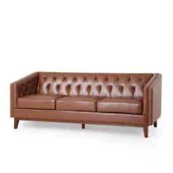 Ovando Contemporary Upholstered 3 Seater Sofa - Christopher Knight Home -Furniture Outlet Store GUEST 2db0012c 979c 4793 ac63 9f8a304a7fdb