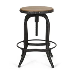 2pc Farmdale Industrial Firwood Adjustable Height Swivel Counter Height Barstools Antique Natural/Pewter - Christopher Knight Home -Furniture Outlet Store GUEST 2ea1652e 6ade 4832 b213 d35059bc5c47