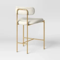 Orion Luxe Backed Counter Height Barstool With Brass Legs Gray Velvet - Threshold™ -Furniture Outlet Store GUEST 33b10d11 4ac6 416d b941 181159cfc112