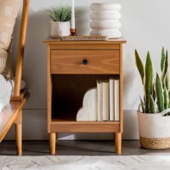 Stiva Classic Mid-Century Modern 1 Drawer Nightstand - Saracina Home -Furniture Outlet Store GUEST 33c12aa3 b173 42fe b6c7 72dbb0a37814