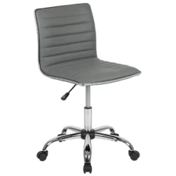 Emma And Oliver Low Back Designer Armless Ribbed Swivel Task Office Chair -Furniture Outlet Store GUEST 34b755b6 b6f9 4005 adb2 3a20d34ebc77