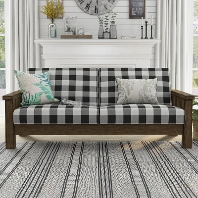Jovie Gingham Rustic Sofa - HOMES: Inside + Out 1 Jovie Gingham Rustic Sofa - HOMES: Inside + Out