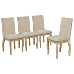 5 PCS Round Wood Extendable Dining Table Set With 4 Upholstered Dining Chairs-ModernLuxe -Furniture Outlet Store GUEST 3f067f5c e1b8 4a97 b8a1 24e970d94ae6