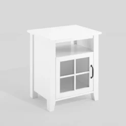 Transitional Classic Windowpane Storage Side Table - Saracina Home -Furniture Outlet Store GUEST 4469cf83 cd93 4faf 9e56 10d6ff377ccb