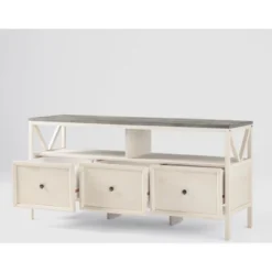 Farmhouse 3 Drawer Wood TV Stand For TVs Up To 65" - Saracina Home -Furniture Outlet Store GUEST 47fafb98 b85e 468b 9df3 9537ab731ccb