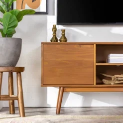 Solid Wood Mid-Century Modern TV Stand For TVs Up To 65" - Saracina Home -Furniture Outlet Store GUEST 4afdac7b ce07 40a9 92de c6ef5784b45e