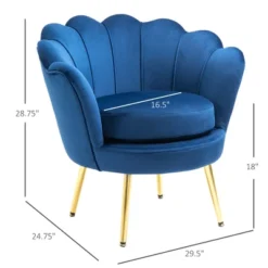 HomCom Elegant Velvet Upholstered Accent Leisure Club Chair With Gold Metal Legs 13 HomCom Elegant Velvet Upholstered Accent Leisure Club Chair With Gold Metal Legs -Furniture Outlet Store GUEST 4b7a652b f7b7 4864 a8bb 8746dd2c7ae9