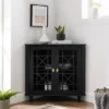 2 Door Corner Accent Cabinet With Fretwork Doors - Saracina Home