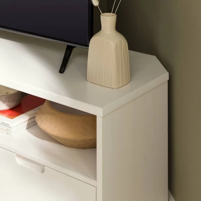 Cara Mid-Century Modern 3 Drawer Corner TV Stand For TVs Up To 58" - Saracina Home 16 Cara Mid-Century Modern 3 Drawer Corner TV Stand For TVs Up To 58" - Saracina Home - Image 16