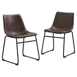 Set Of 2 Laslo Modern Upholstered Faux Leather Dining Chairs - Saracina Home 21 Set Of 2 Laslo Modern Upholstered Faux Leather Dining Chairs - Saracina Home -Furniture Outlet Store GUEST 4df149f4 10cd 43f6 ae87 21d2762646ef