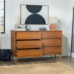 Mid-Century Modern Contoured 6 Drawer Dresser - Saracina Home -Furniture Outlet Store GUEST 4f9f1d1c 1d30 433d abee ec047232182c
