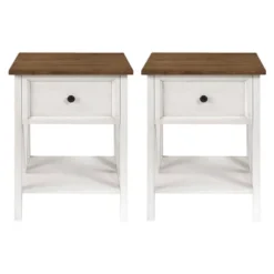 Set Of 2 Farmhouse Single Drawer V Frame Nightstands - Saracina Home -Furniture Outlet Store GUEST 50285f74 c096 4646 942b 6ccbf5d3dde3