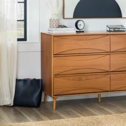 Mid-Century Modern Contoured 6 Drawer Dresser - Saracina Home -Furniture Outlet Store GUEST 502a0f6b a828 4a2b ae1f 4f7873dba996