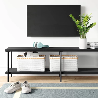 Wood And Metal TV Stand For TVs Up To 60" - Room Essentials™ 1 Wood And Metal TV Stand For TVs Up To 60" - Room Essentials™