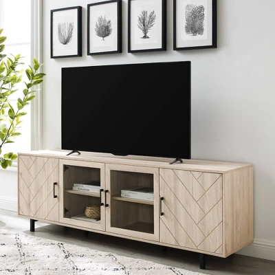 Vik Modern Boho 4 Door Herringbone TV Stand For TVs Up To 80" - Saracina Home 7 Vik Modern Boho 4 Door Herringbone TV Stand For TVs Up To 80" - Saracina Home - Image 7