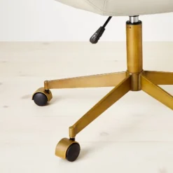 Mahonia Faux Leather Office Chair Cream/Aged Brass - Opalhouse™ Designed With Jungalow™ -Furniture Outlet Store GUEST 54b73936 5a21 4274 b154 b09db58cca94