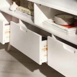 Cara Mid-Century Modern 3 Drawer Corner TV Stand For TVs Up To 58" - Saracina Home 30 Cara Mid-Century Modern 3 Drawer Corner TV Stand For TVs Up To 58" - Saracina Home -Furniture Outlet Store GUEST 59f86cf1 f206 400e beed adf45df367ac