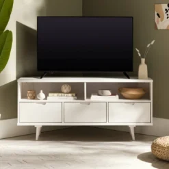 Cara Mid-Century Modern 3 Drawer Corner TV Stand For TVs Up To 58" - Saracina Home 39 Cara Mid-Century Modern 3 Drawer Corner TV Stand For TVs Up To 58" - Saracina Home -Furniture Outlet Store GUEST 5a91e93e d508 4e72 9f59 32f14f024c2a