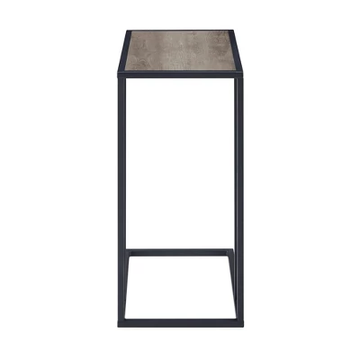 23" Modern Rectangle Two-Tone C Side Table With Metal Base - Saracina Home 4 23" Modern Rectangle Two-Tone C Side Table With Metal Base - Saracina Home - Image 4