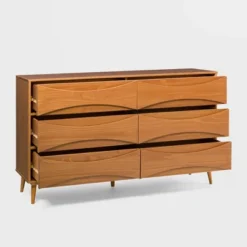 Mid-Century Modern Contoured 6 Drawer Dresser - Saracina Home -Furniture Outlet Store GUEST 66fb51cb 1672 46be 9ea3 83daad767b13