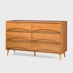 Mid-Century Modern Contoured 6 Drawer Dresser - Saracina Home -Furniture Outlet Store GUEST 6812f9ff 3293 4562 9a04 8866ad65d497