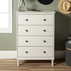 Stiva Classic Mid-Century Modern Vertical 4 Drawer Dresser - Saracina Home -Furniture Outlet Store GUEST 68d4ecb8 3e27 43b1 b59e edd78e340610