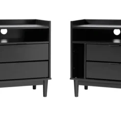 2pk Mid-Century Modern Solid Wood 2 Drawer Storage Nightstands - Saracina Home -Furniture Outlet Store GUEST 68ea8919 fae8 48c6 aef2 14de0162909c