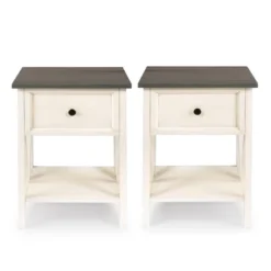 Set Of 2 Farmhouse Single Drawer V Frame Nightstands - Saracina Home -Furniture Outlet Store GUEST 69c1cb7f c5f8 45c8 a09a c17d10dc02f9