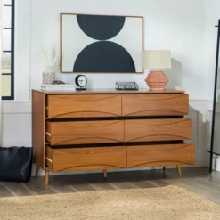 Mid-Century Modern Contoured 6 Drawer Dresser - Saracina Home -Furniture Outlet Store GUEST 6fead62f 7409 4ab1 a4ea 29860158a949