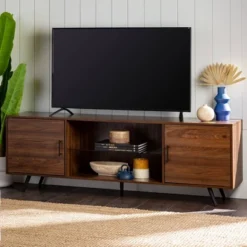 2 Door Mid-Century Modern Wood Storage TV Stand For TVs Up To 80" - Saracina Home -Furniture Outlet Store GUEST 731fc50a 2639 4fe3 90be a972112a62a2