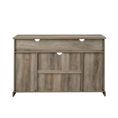 Transitional Sliding Barndoor Highboy TV Stand For TVs Up To 58" - Saracina Home 4 Transitional Sliding Barndoor Highboy TV Stand For TVs Up To 58" - Saracina Home - Image 4