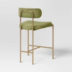 Orion Luxe Backed Counter Height Barstool With Brass Legs Olive Green Velvet - Threshold™ -Furniture Outlet Store GUEST 7e783766 9223 4da7 9627 10de0ab7294f
